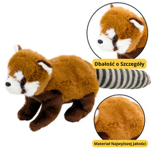 Plyšová panda přítulanka 45cm – červená hnědá bílá šedá