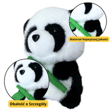 Plyšová panda s bambusem 18cm – přítulanka maskot bílo černá