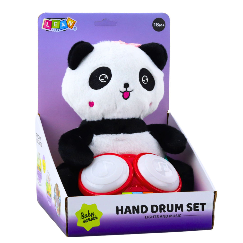 Plyšová panda s bubínky světelné a zvukové efekty přítulanka