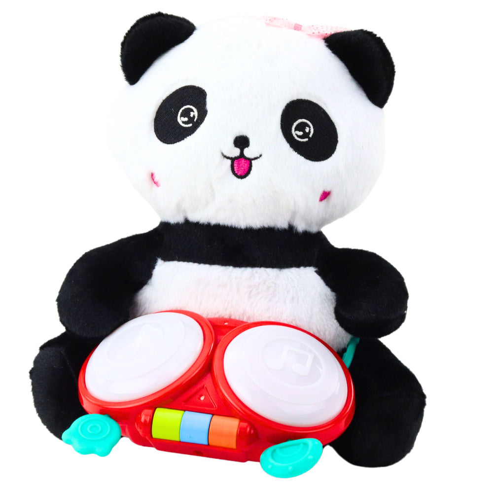 Plyšová panda s bubínky světelné a zvukové efekty přítulanka