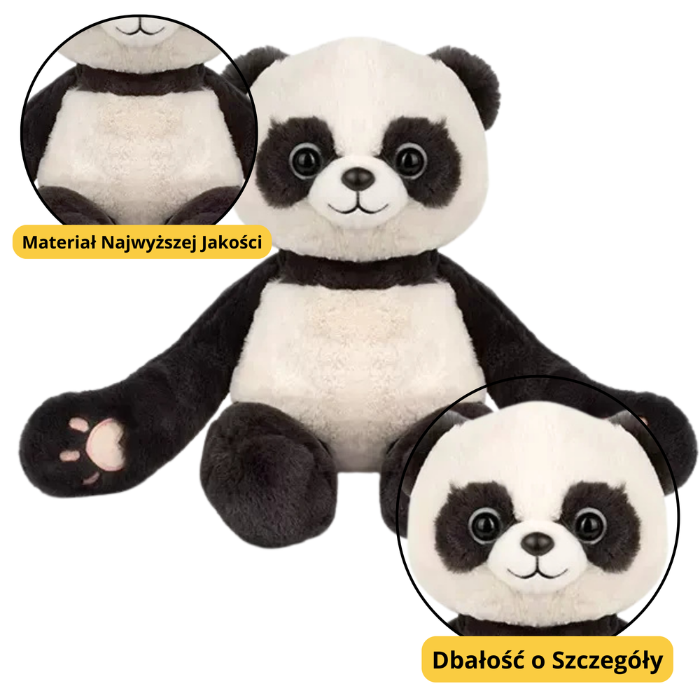 Plyšová panda s magnety v tlapkách – 23cm bílo černá