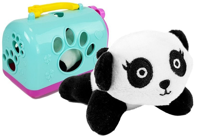 Plyšová panda s přepravním boxem maskot pro děti