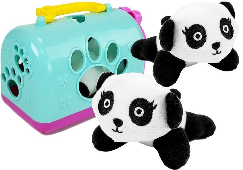 Plyšová panda s přepravním boxem maskot pro děti