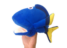 Plyšová rybka maňásek pro děti 25 cm modrá