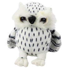 Plyšová sova maskot přítulanka – bílá s černými skvrnami 15cm