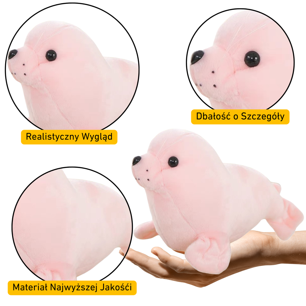 Plyšová tuleň maskot přítulanka 24 cm růžová