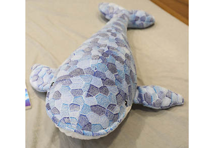 Plyšová velryba 90 cm šedá měkká maskot pro děti