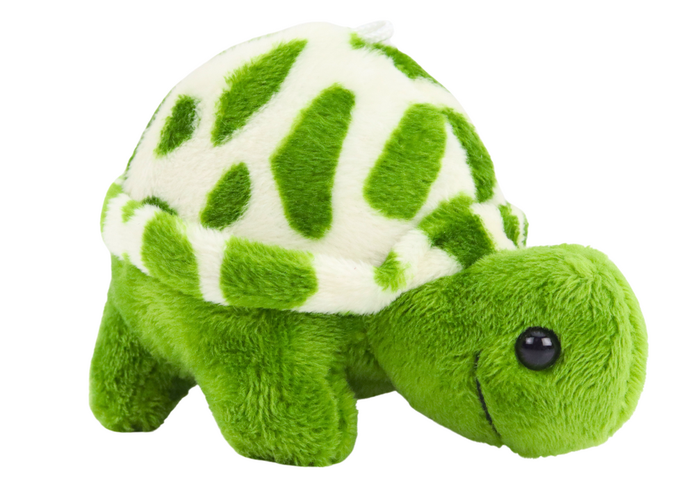 Plyšová želva 10 cm s přívěskem zelená maskot