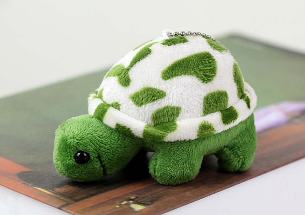 Plyšová želva 10 cm s přívěskem zelená maskot