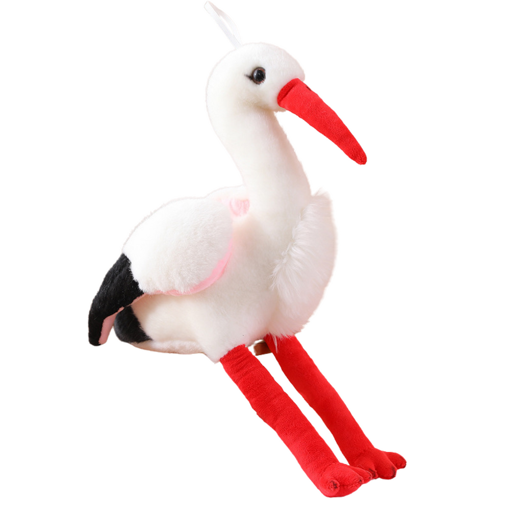 Plyšový čáp maskot přítulanka 37 cm bílý černý