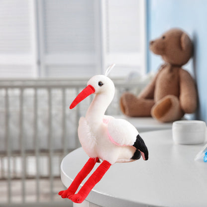 Plyšový čáp maskot přítulanka 37 cm bílý černý