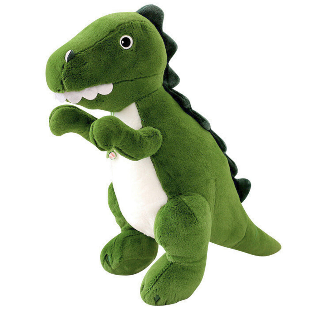 Plyšový dinosaurus přítulka zelený 27cm – s bílým bříškem