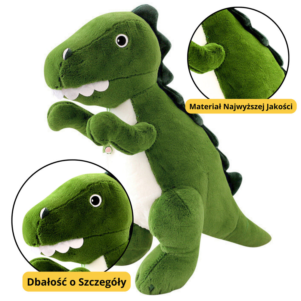 Plyšový dinosaurus přítulka zelený 27cm – s bílým bříškem