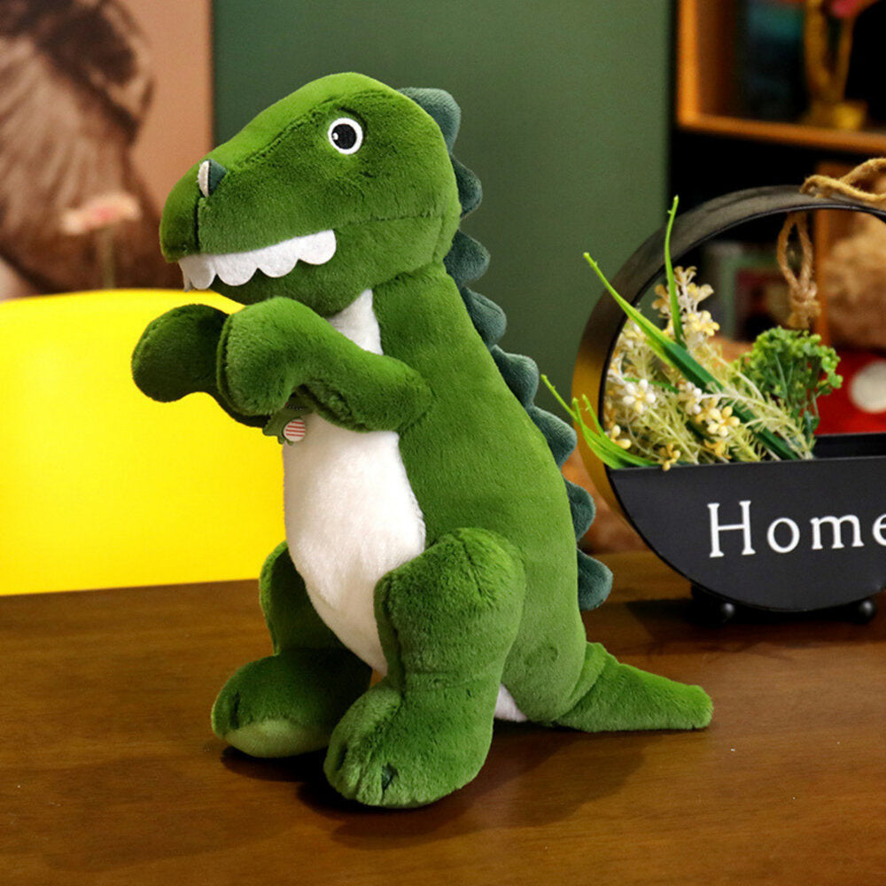 Plyšový dinosaurus přítulka zelený 27cm – s bílým bříškem