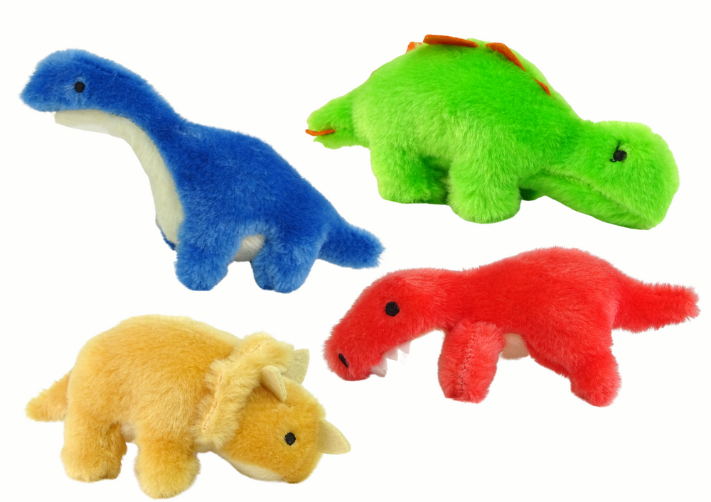 Plyšový dinosaurus s pískátkem 16 cm 4 druhy různé barvy