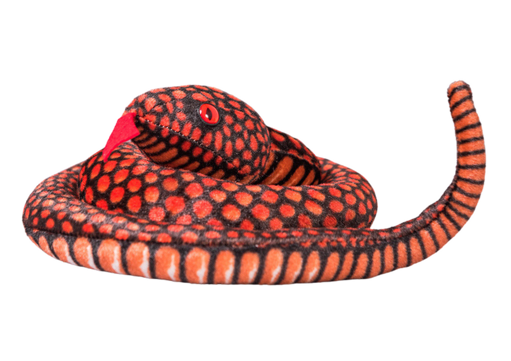 Plyšový had 100 cm červený měkká maskot pro děti od 3 let