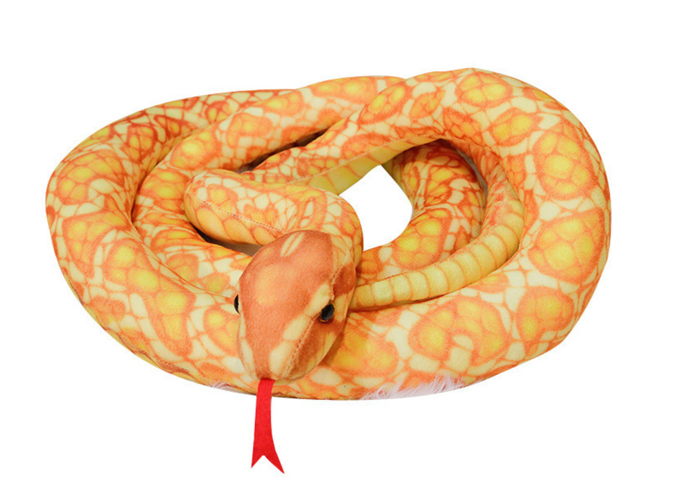 Plyšový had maskot 300 cm zlatý obří měkká hračka