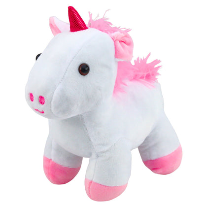 Plyšový jednorožec v taštičce bílý 25 cm
