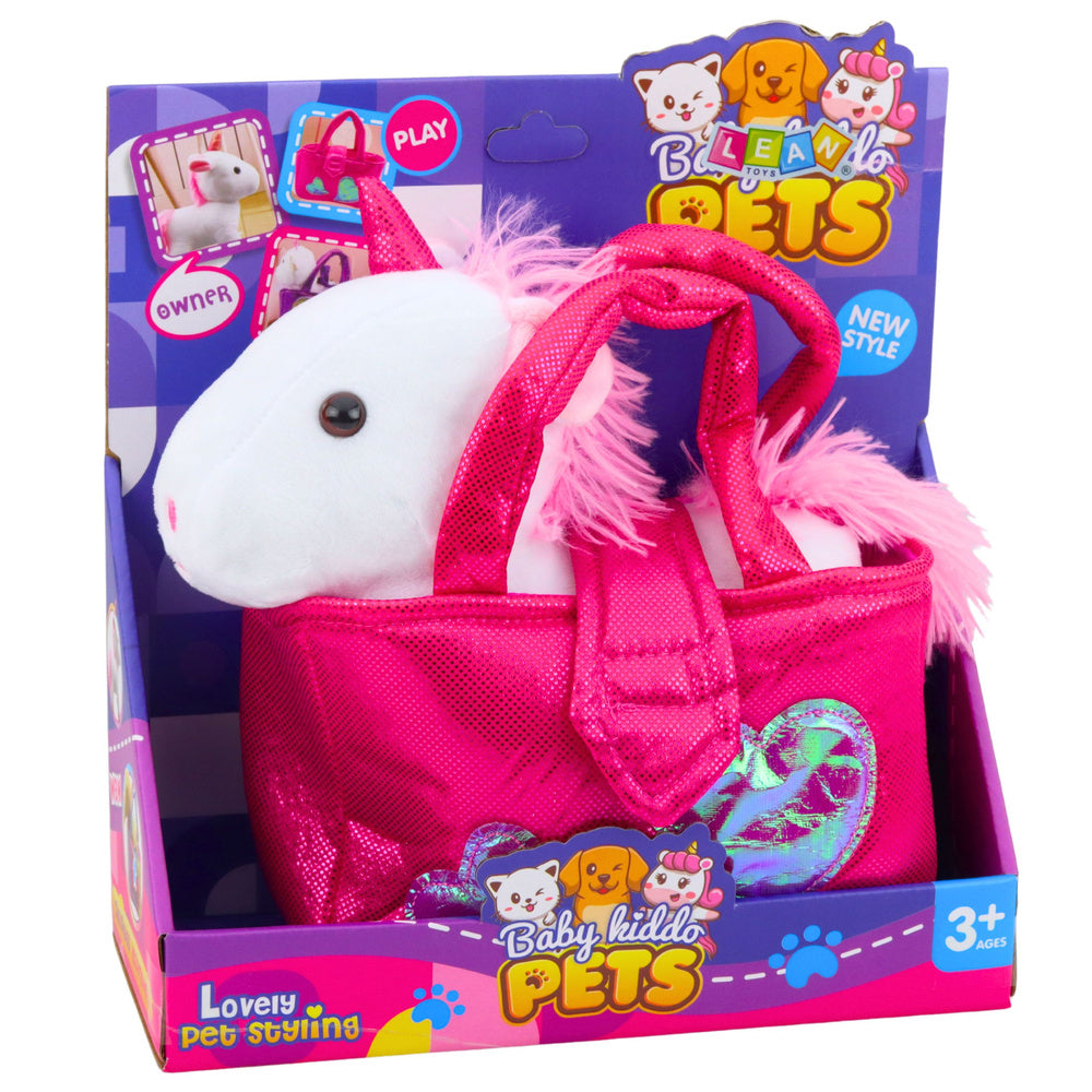 Plyšový jednorožec v taštičce bílý 25 cm