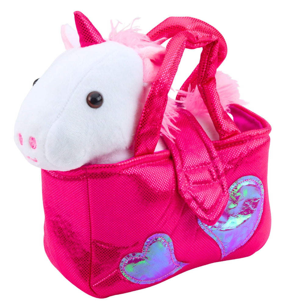 Plyšový jednorožec v taštičce bílý 25 cm