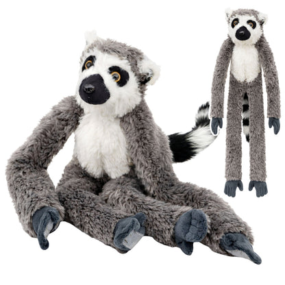 Plyšový lemur přítulka se suchým zipem k zavěšení 35 cm