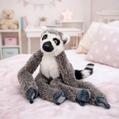 Plyšový lemur přítulka se suchým zipem k zavěšení 35 cm
