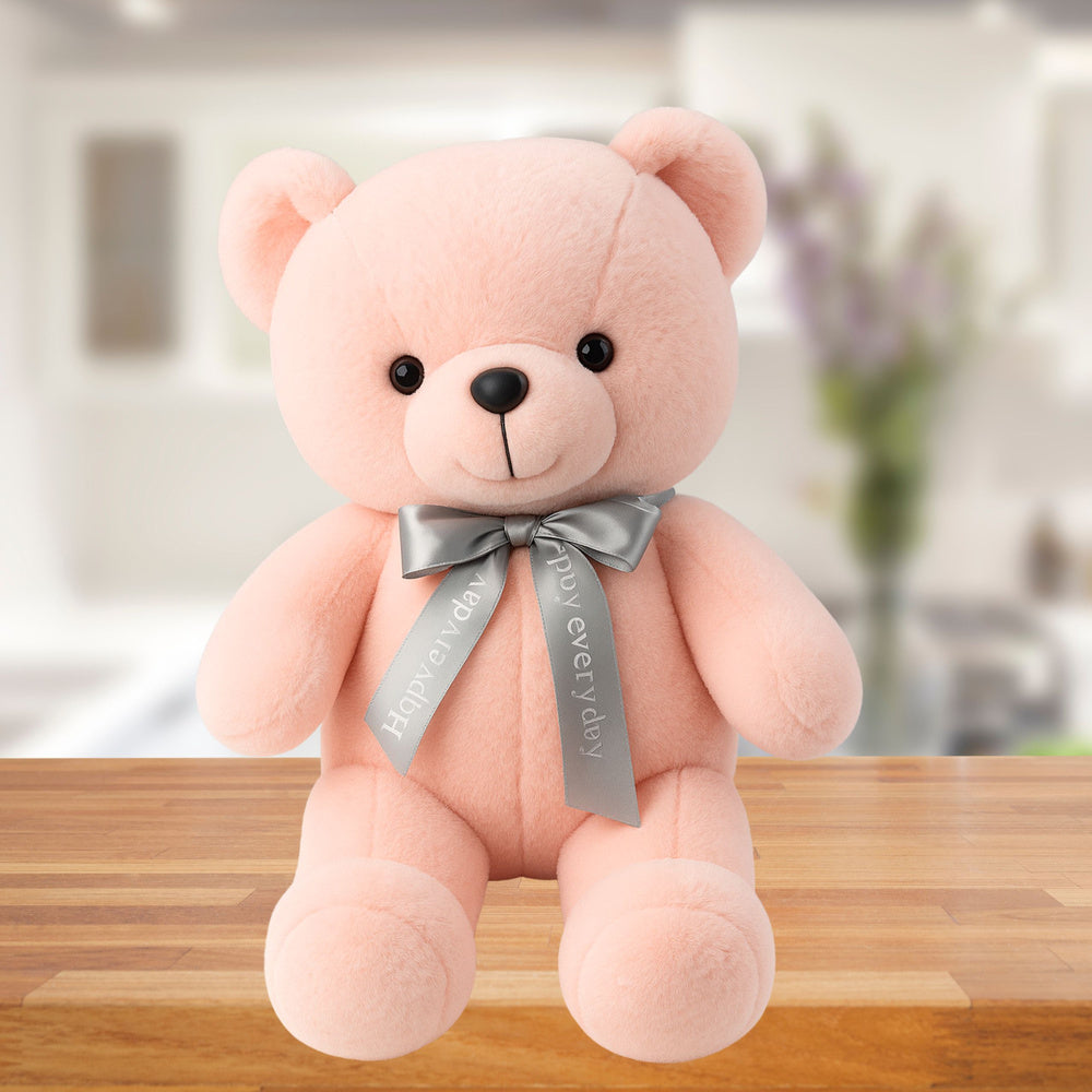 Plyšový medvídek s mašlí – Happy Every Day 55 cm | růžový
