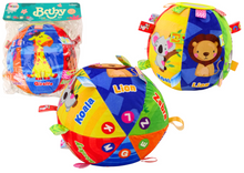 Plyšový míč sensorický edukační s chrastítkem zvířátka 18cm