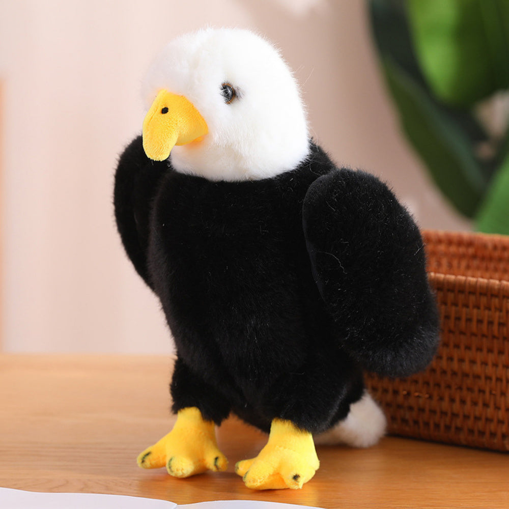 Plyšový orel maskot přítulanka 25 cm – černobílý