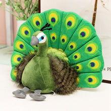 Plyšový páv přítulka zelený 30cm – realistické detaily