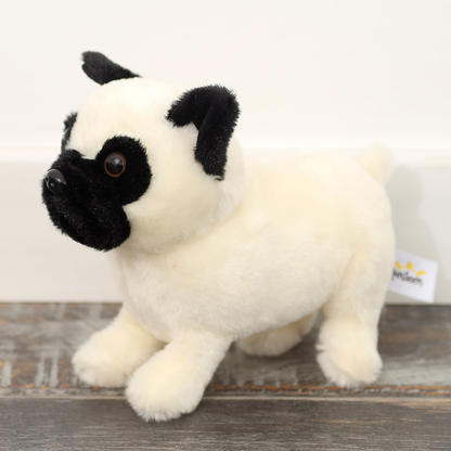 Plyšový pejsek mops přítulanka – krémový 19cm | plyšák