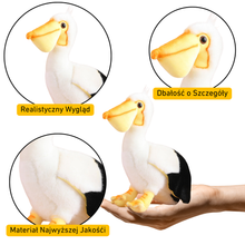 Plyšový pelikán maskot přítulanka 24 cm bílý s černými prvky