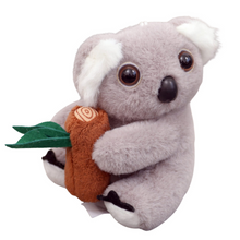 Plyšový přívěsek koala – s větvičkou a karabinkou | 12cm šedý