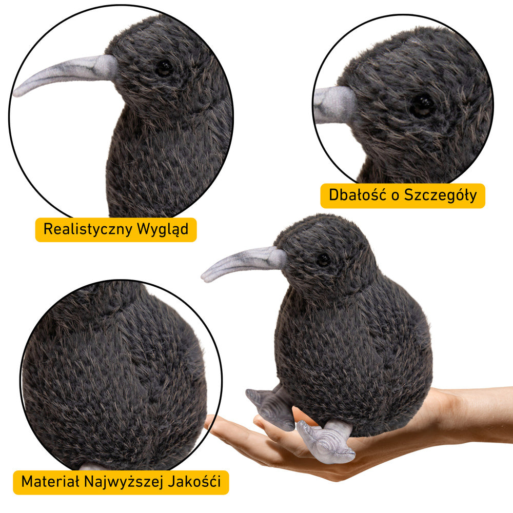 Plyšový ptak kiwi maskot přítulanka 17 cm černý