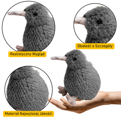 Plyšový ptak kiwi maskot přítulanka 17 cm šedý