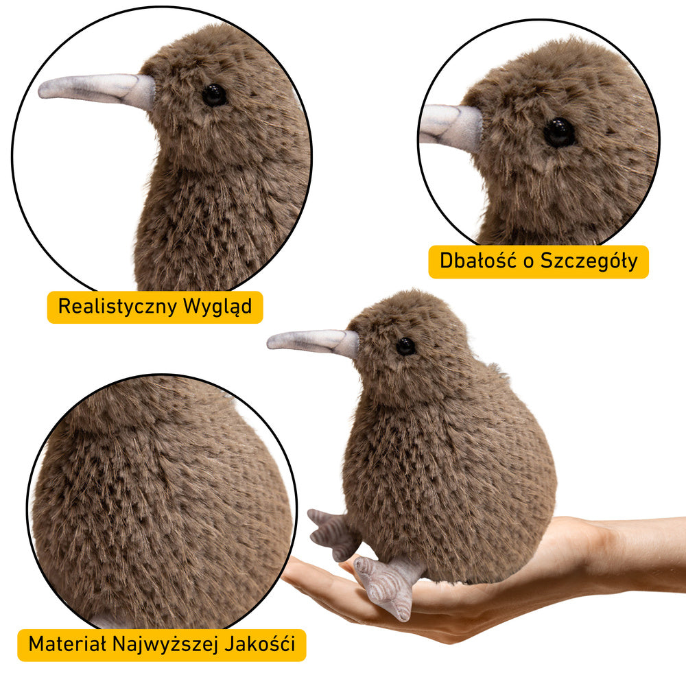 Plyšový ptak kiwi maskot přítulanka 17 cm tmavě hnědý