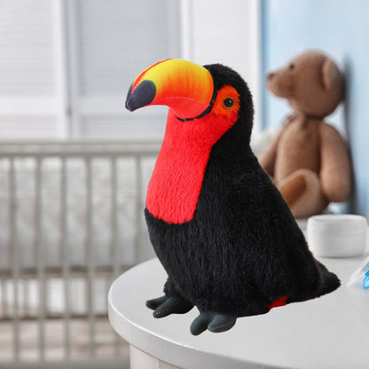 Plyšový tukan maskot přítulanka 35 cm černý červený