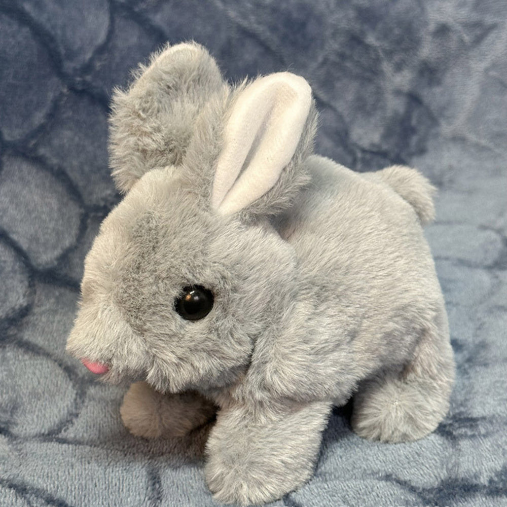 Plyšový zajíček přítulka šedý 18cm – s dlouhými ušky