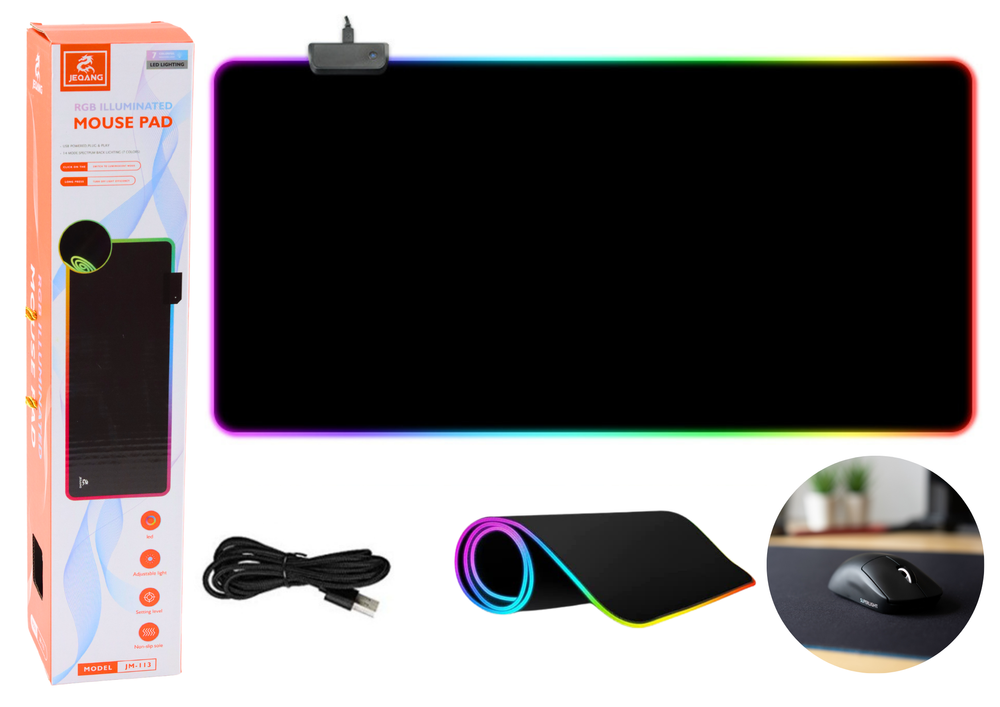 Podložka pod myš a klávesnici s LED osvětlením 90x40cm RGB