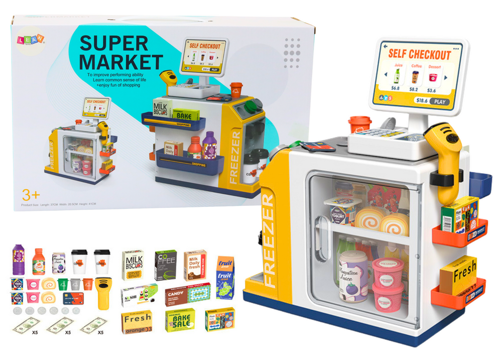 Pokladna se skenerem světlo a zvuky – supermarket pro děti