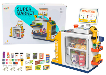 Pokladna se skenerem světlo a zvuky – supermarket pro děti