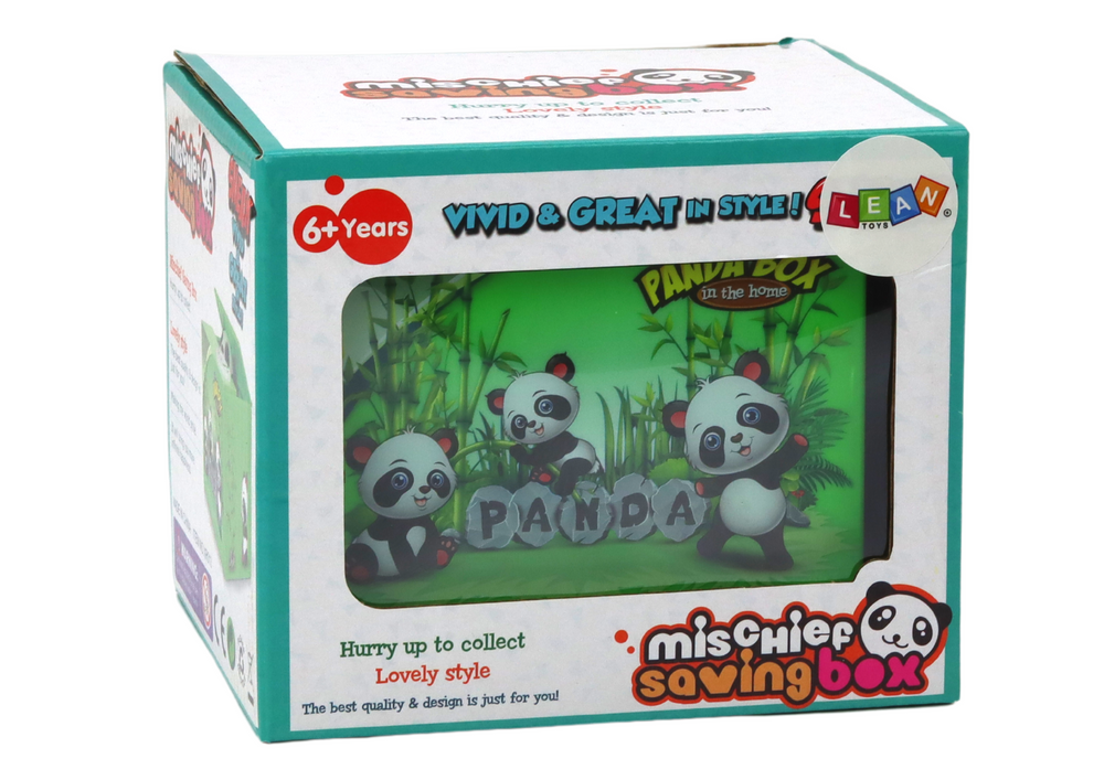 Pokladnička panda s interaktivním medvídkem – zelená