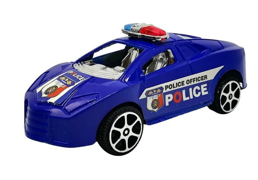 Policejní autíčka s natahováním 6 kusů bílá černá červená