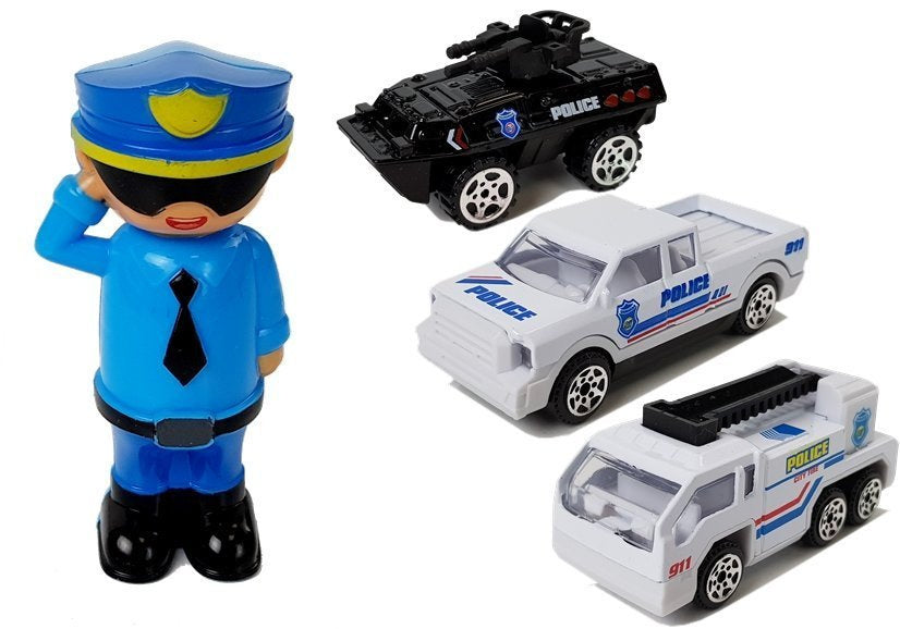 Policejní auto garáž 2v1 s autíčky figurkou světla zvuky