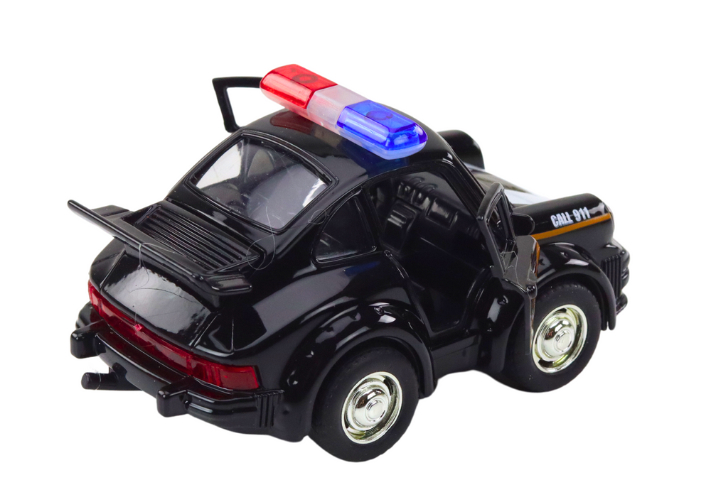 Policejní auto klasické 1:38 s pohonem světly a zvuky černé