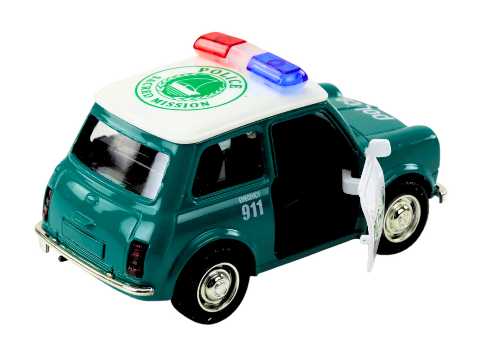 Policejní auto klasické 1:38 s pohonem světly a zvuky zelené