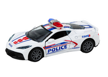 Policejní auto kovové 1:32 s pohonem a otevíracími dveřmi