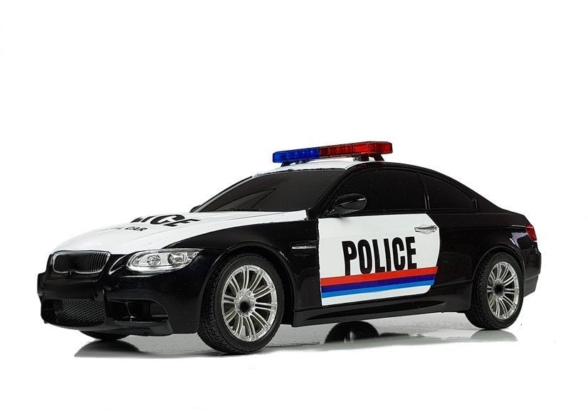 Policejní auto na dálkové ovládání 1:18 s pilotem bílé