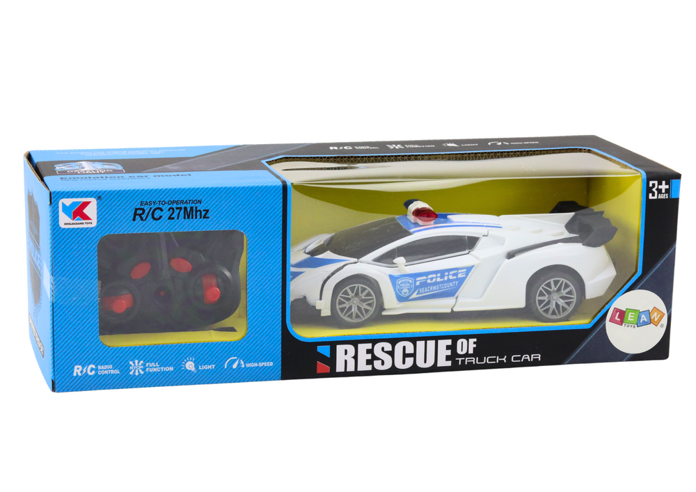 Policejní auto na dálkové ovládání 2v1 robot se zvuky a světly