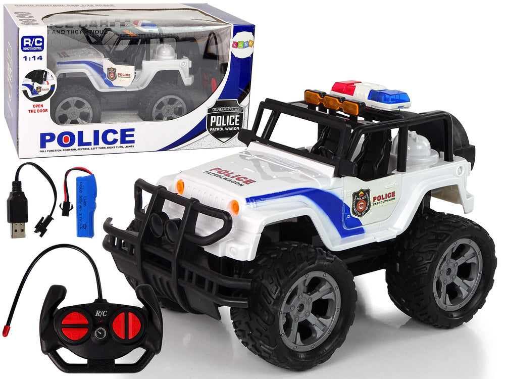 Policejní auto na dálkové ovládání – Jeep 1:14 se světly
